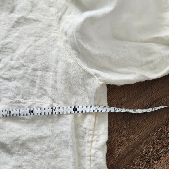 SIGRID OLSEN Linen Tunic Top M Beach Coastal Minimalist Stripes Nautical - Picture 5 of 6